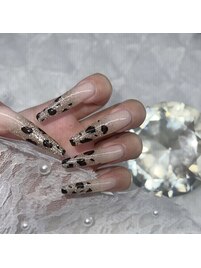 フラッシュグラデ×ヒョウ柄