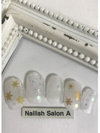 2016冬雪の結晶ネイル