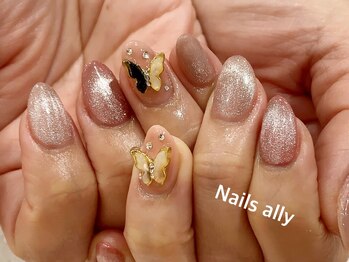 ネイルズアリー 立川店(Nails ally)/バタフライネイル×マグネット
