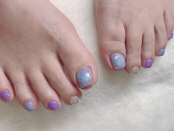 トイロ 西院店(TOIRO)/《梅雨》フット 紫陽花ネイル