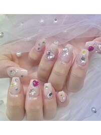 カラフルビジューネイル