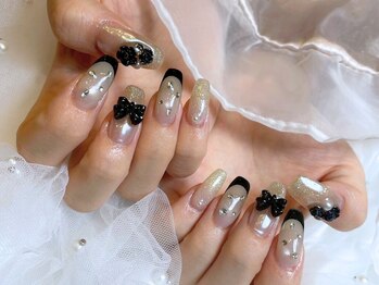 《カラーフレンチ×りぼんnail》