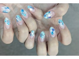 涼しげ☆夏シェルネイル