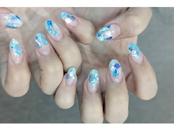 ネイルパキラ(nail pachira)/涼しげ☆夏シェルネイル