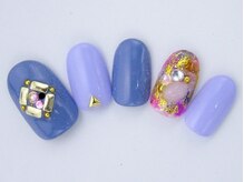 ネイルサロン ドレリッチ 大宮店(drerich)/ブルーネイルタイダイホイル