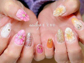 ネイルトップエクル(nail top E CRU)/ぷっくりflower