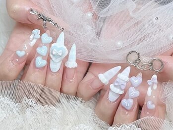 3Dイニシャルネイル スカルプ