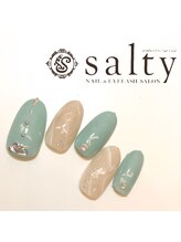 ネイルアンドアイラッシュサロン ソルティ 寺田町(salty)/ダスティーカラーネイル