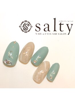 ネイルアンドアイラッシュサロン ソルティ 寺田町(salty)/ダスティーカラーネイル