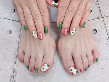 ネイル ビューティーマジック 葛西本店/手足お揃いネイル