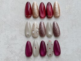 ボルドー/ハートホロ/シンプル