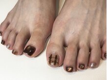 レトネイル レトネイル 大阪梅田(reto nail)/チェック/秋フット/ブラウン/秋