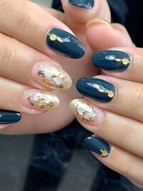 ネイビー×ゴールド