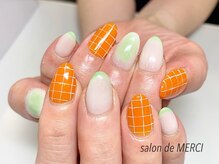 サロン ド メルシー(Salon de MERCI)/オレンジ格子柄☆