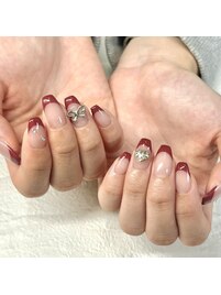 ボルドーフレンチネイル☆