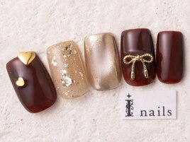 ボルドーハートリボン