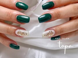 2本アート×クリスマスネイル