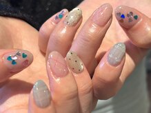 ラクネイル 浦和店(raku nail)/ピンク×ブルー×ハートデザイン