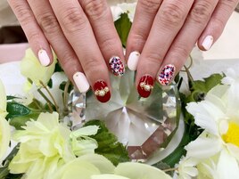 ツイードネイル★パールをのせて