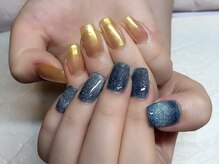 ネルフィーズ(NAILFY's)/ミラーマグネットのアシメネイル