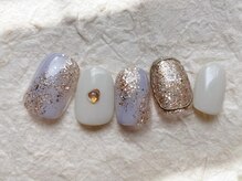 アイネイルズ 梅田店(I nails)/パープルゴールドしずく¥7700