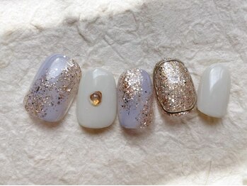 アイネイルズ 梅田店(I nails)/パープルゴールドしずく¥7700