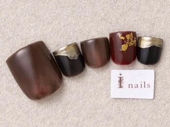 アイネイルズ 三宮店(I nails)/奥行きボルドーフット