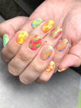 ラキネイル(LAKI Nail)/夏デザイン☆マーブルネイル