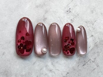 バレンタインネイル