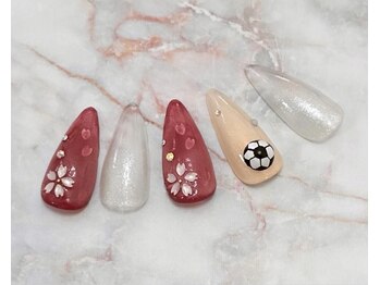 ジェー エス シー ネイル(J.S.C.nail)/サッカーネイル/サンプル/桜