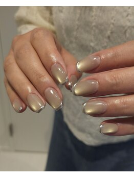 プクネイル(puku nail)/マグネット×ミラーフレンチ