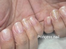 プリンセスネイル(Princess nail)/ベージュ×ミラーハート9200