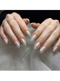 ホワイト＆オーロラミラー