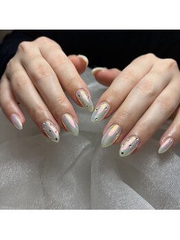 ホワイト＆オーロラミラー