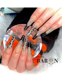 バロン 新宿店(BARON)/ヒョウ柄×黒フレンチ