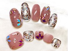 ネイルマジック 仙台一番町店(NAIL MAJIC)/フラワーストーンネイル★オ-ダ-