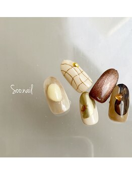 ソーネイル(Soo.nail)/10月定額ネイルシンプルデザイン