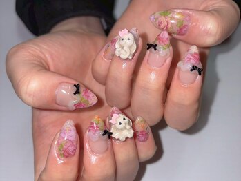 ジェミーネイル シンジュク(Jemiy nail shinjuku)/【Nana】転写花フリル¥10480