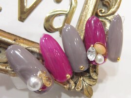 ピンク×グレージュ￥8500