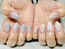 ジュリネイル(JULIE NAIL)/ブルー×ホワイト♪