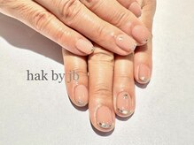 ハク ネイル バイジェービー 稲毛(hak nail byjb)/スキニーガラスフレンチ