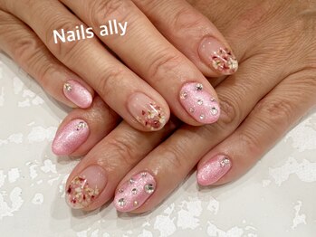 ネイルズアリー 立川店(Nails ally)/ドライフラワー×ストーン