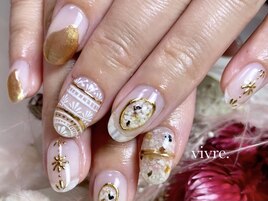 手書き/モロッカン/ミラーネイル