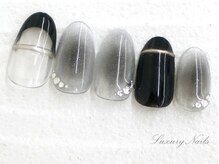 ラグジュアリー ネイルズ(Luxury Nails)/ブラック◇チークNail