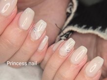 プリンセスネイル(Princess nail)/シンプルレースデザイン　8,300
