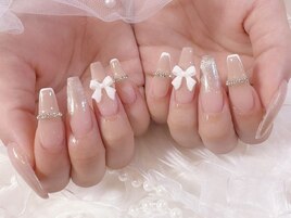 #ワンホンネイル#リボンパーツ