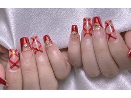 欧米風バレンタインネイル