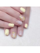ピオニーネイル(peony nail)/レモンイエロー　ドライフラワー