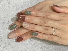 シェリーネイル(Cherie Nail)/ワンカラー＋フラワーアート♪