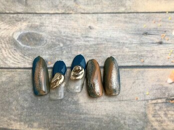 ネイルサロン&スクール ジーナ(GINA)/ぽこぽこミラーネイル